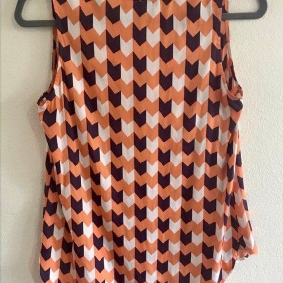 Ro&De Women's Colorful Chevron Print Silky Scoop-Neck‎ Tank Top Blouse Size S - Picture 5 of 6